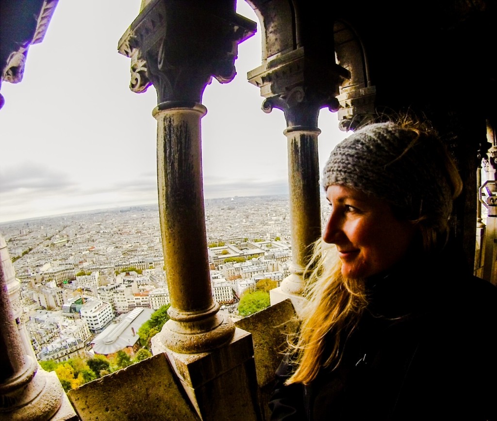 Looking out over Paris from the dome of the Sacre Coeur. 
