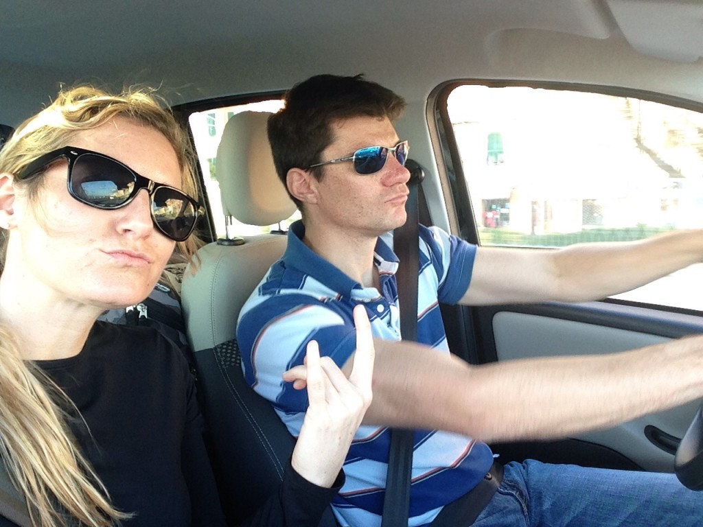 I sometimes let Brian drive so I could take sweet blue-steel selfies of us. #duh