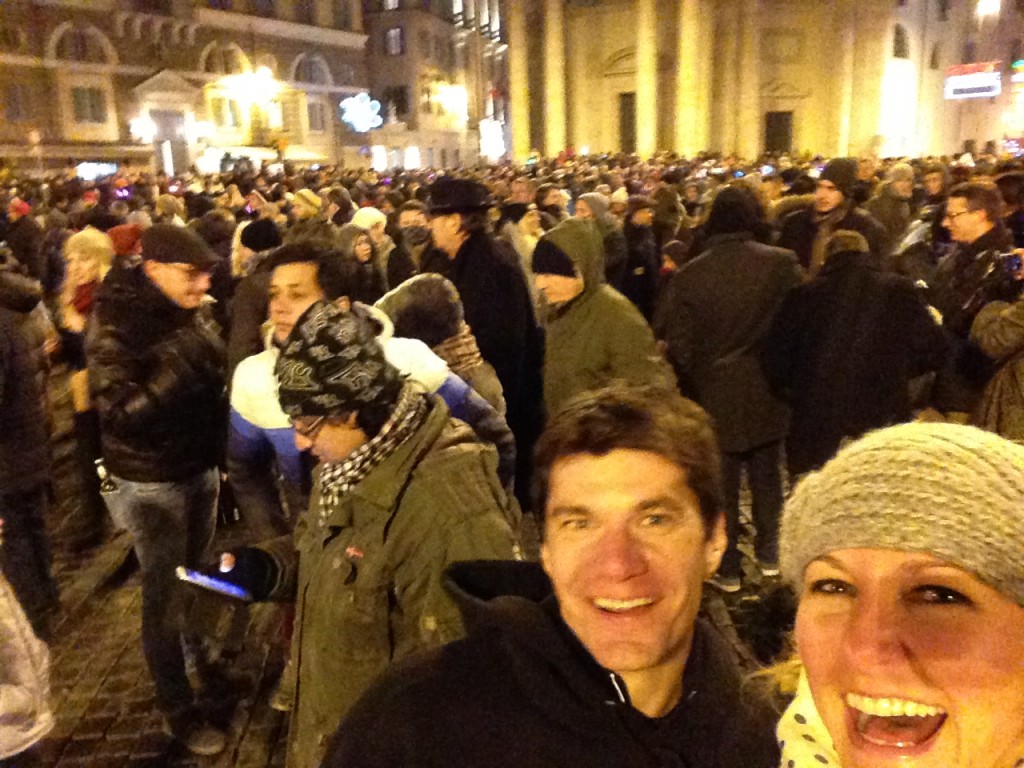Speaking of the New Year.. we celebrated it with a bunch of Rome peeps! Lots of people in the square lighting fireworks and loud boom things.. yeah, it was cool...