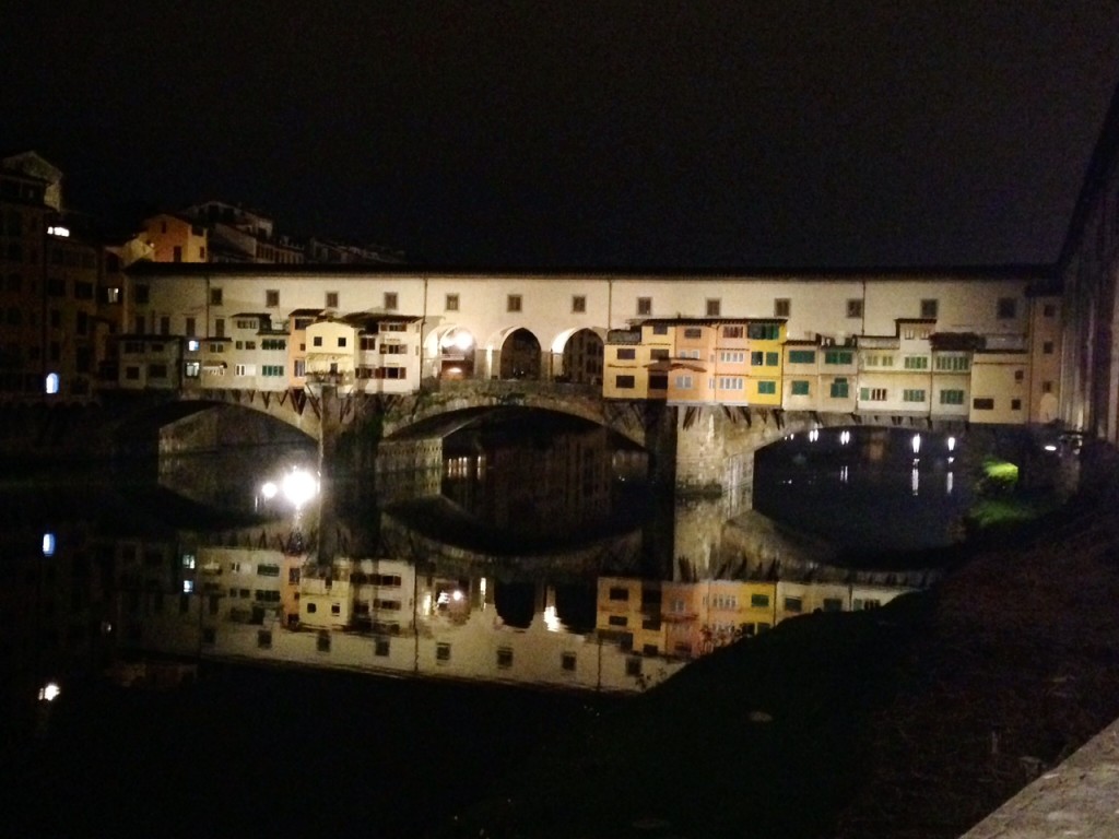 One of my clients told me I must must see Ponte Vecchio, so after we hung up for our late-night call, I had energy and went for a run, and got this pic. :)