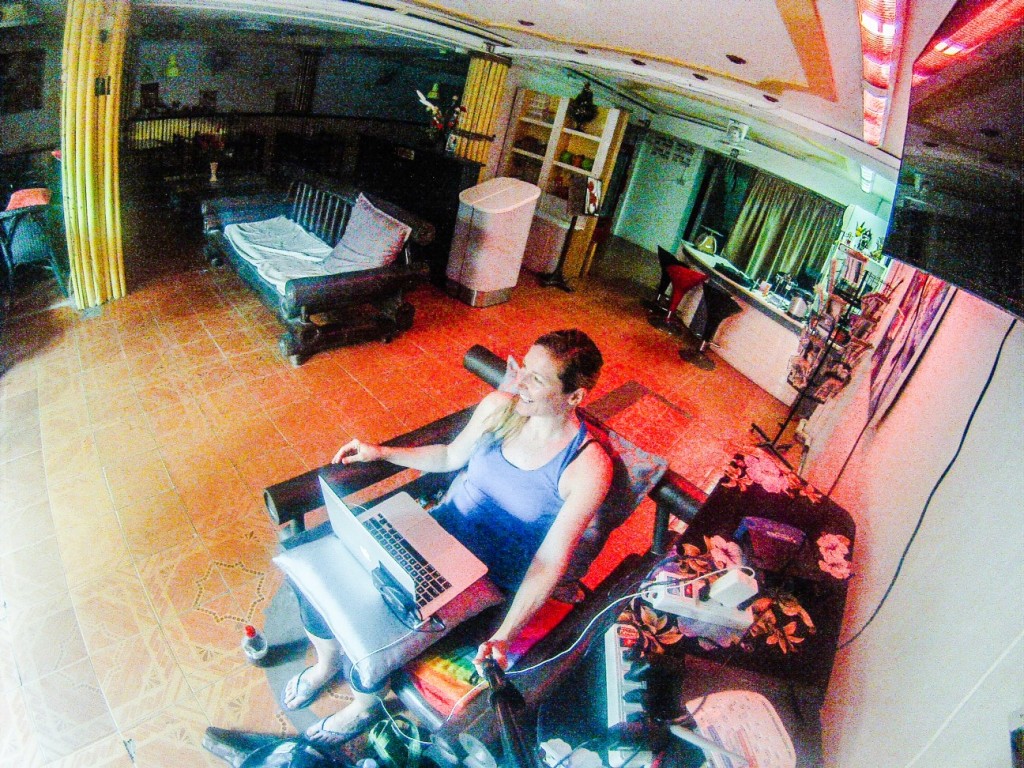 Selfie stick view of my little work area one day. Using the selfie stick always adds a little kick to the day. Why? Because it's always ridiculous. #SelfieStickChronicles