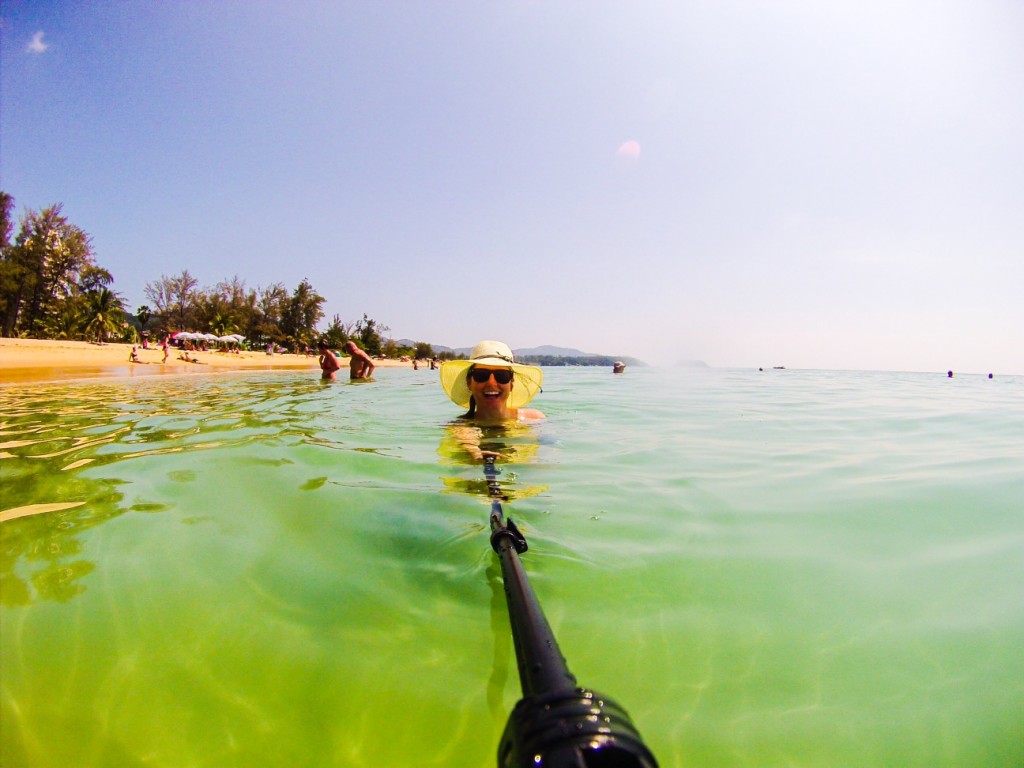 And in the water with my selfie stick seeing just how far away I could make myself look. #RIDICULOUS