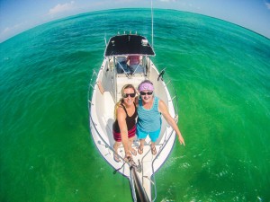 Here it is... THE pic I wanted to get.. the sole reason I bought a selfie stick.. I follow GoPro on Instagram and always saw these kinds of pics with the boat and the beautiful water all around. I thought this pic would happen on a boat in Thailand somewhere.. and we tried.. got some, but not THIS one. This is the shot. And I actually totally love that it's with my Mom. <3